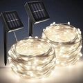 Solar Fairy Lights Outdoor – 8 Modes, Dusk to Dawn, IP65 Solar String Lights HIP white 2pcs 5m 50LED