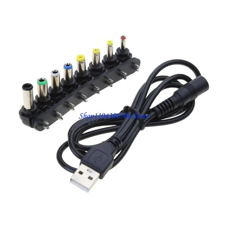 USB to DC 5.5x2.5 Converter Cable – 8 Adapters 5V 9V 12V USB Power Converter Cable HIP