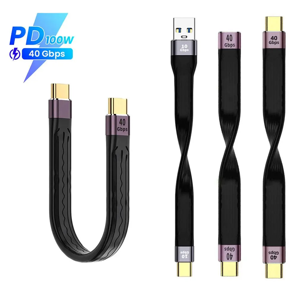 100W USB-C Fast Charging Cable – Flexible Short 138mm USB-C Charging Cable HIP