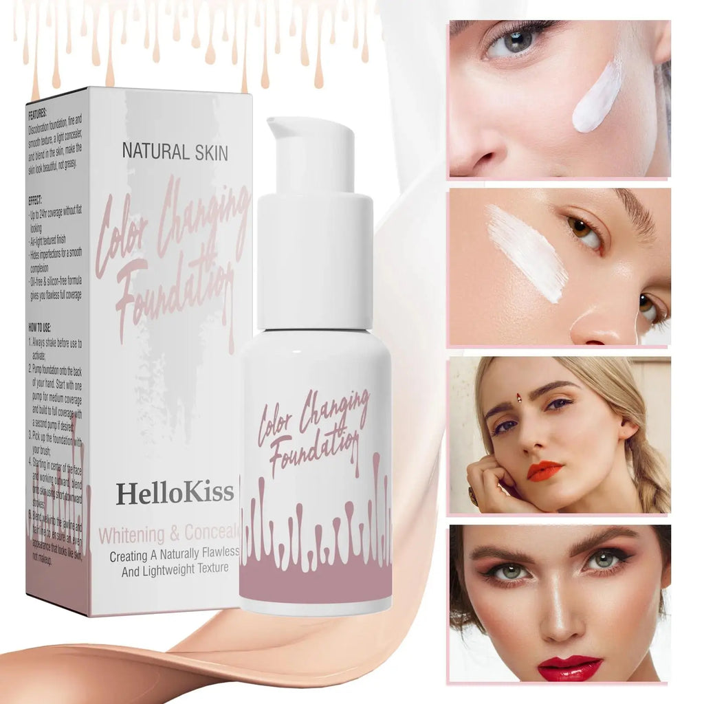 Hello Kiss Color-Changing Liquid Foundation – Oil Control Liquid Foundation HIP