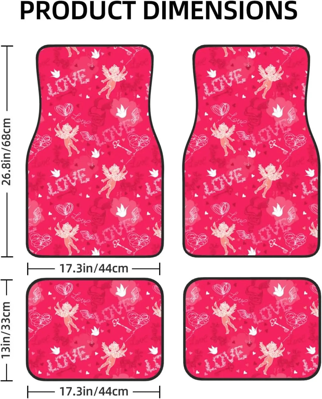 4-Piece All-Weather Rubber Car Floor Mats – Love Design Car Floor Mats HIP