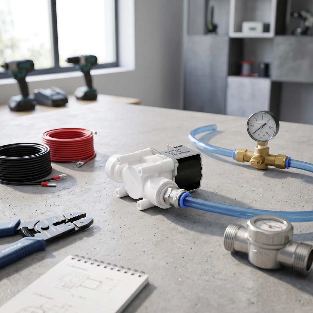 Plastic Electric Solenoid Valve 3/8in Quick Connector Normally Closed Solenoids Valves Plastic Electric Solenoid Valve HIP 220V 3/8"