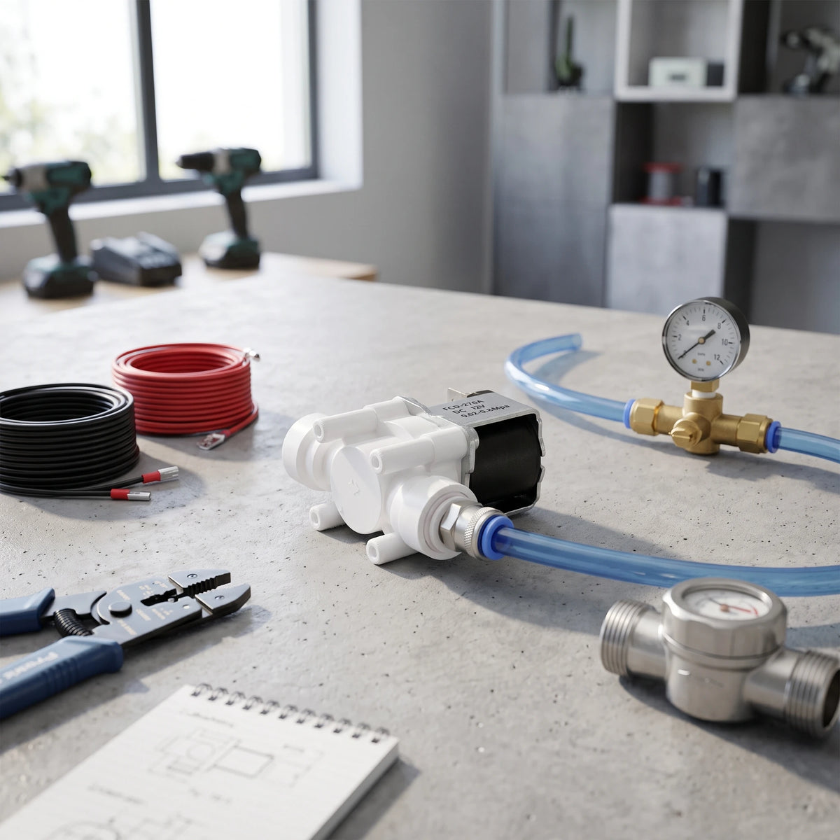 Plastic Electric Solenoid Valve 3/8in Quick Connector Normally Closed Solenoids Valves Plastic Electric Solenoid Valve HIP 220V 3/8"