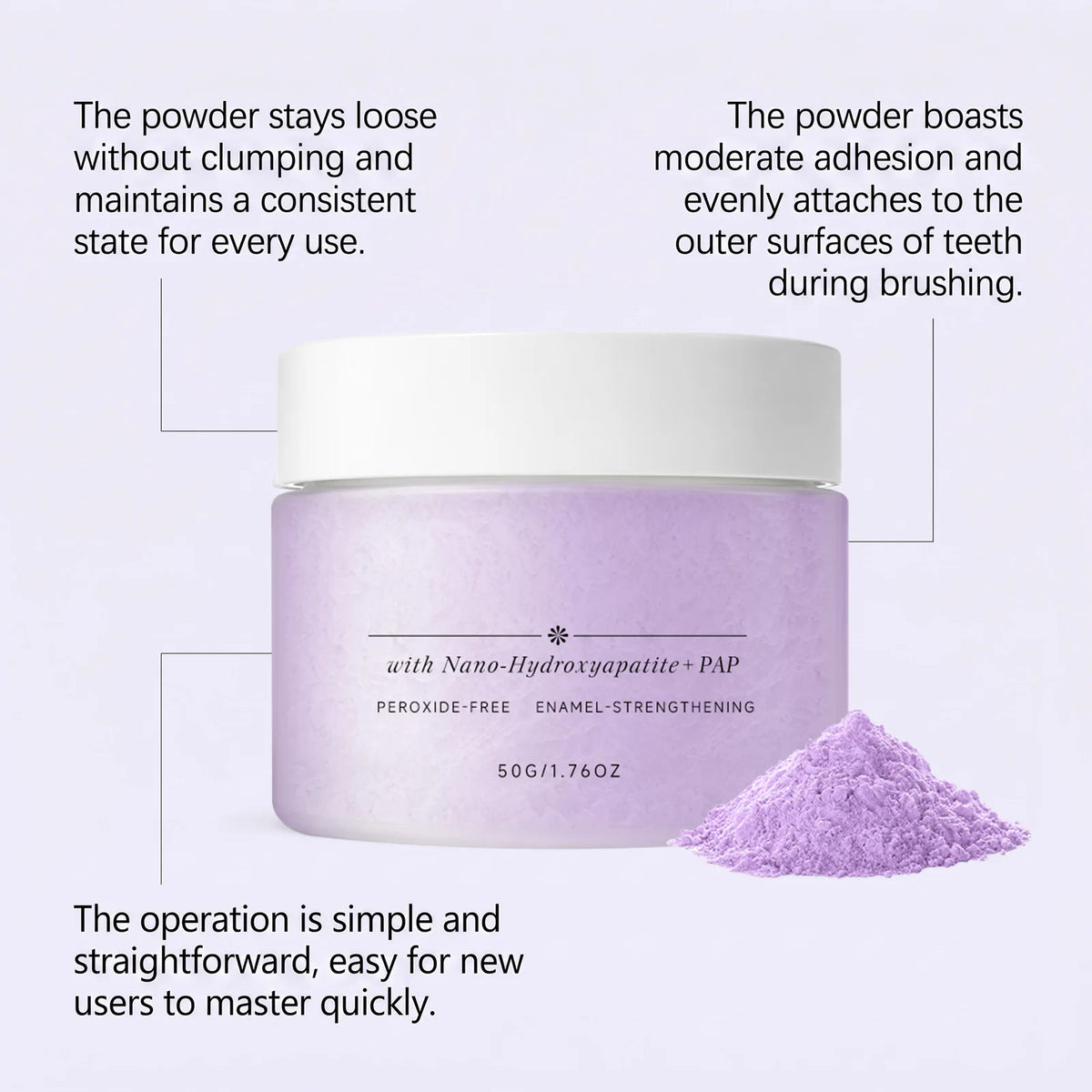 Mint Teeth Brightening Powder – Enamel-Safe Whitening 50g Tooth Whitening Powder HIP