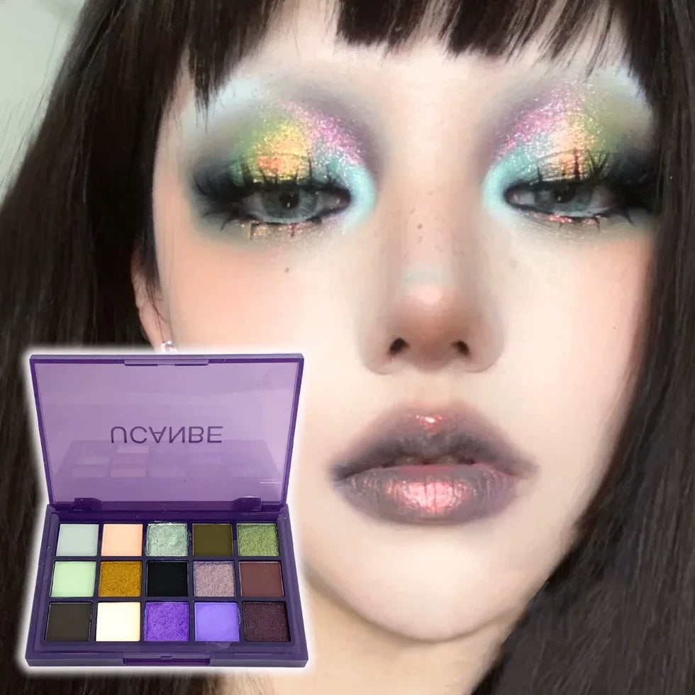 Ucanbe 15-Color Matte Eyeshadow Palette – Macaron Rainbow Eyeshadow Palette HIP