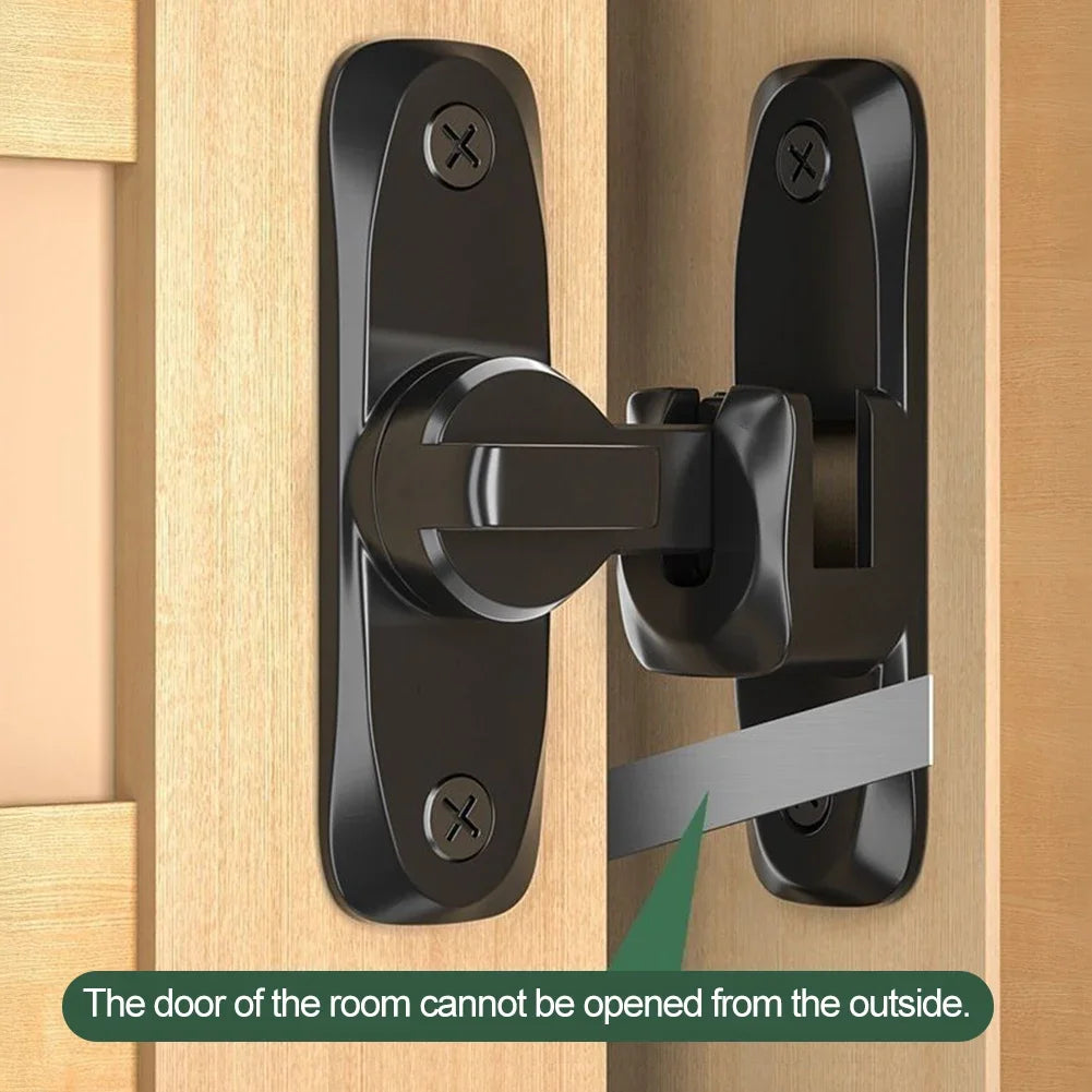 Heavy Alloy Safety Sliding Door Lock 90/180 Degree Flip Hardware Anti-theft Lock Zinc Alloy Door Bolt Safety Lock HIP