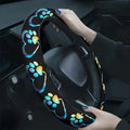 Rainbow Heart & Paw Print Steering Wheel Cover – Washable Steering Wheel Cover HIP 1