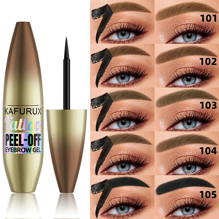 5-Color Waterproof Peel-Off Eyebrow Tint with Stencils | KAFURUX Eyebrow Tint Kit HIP