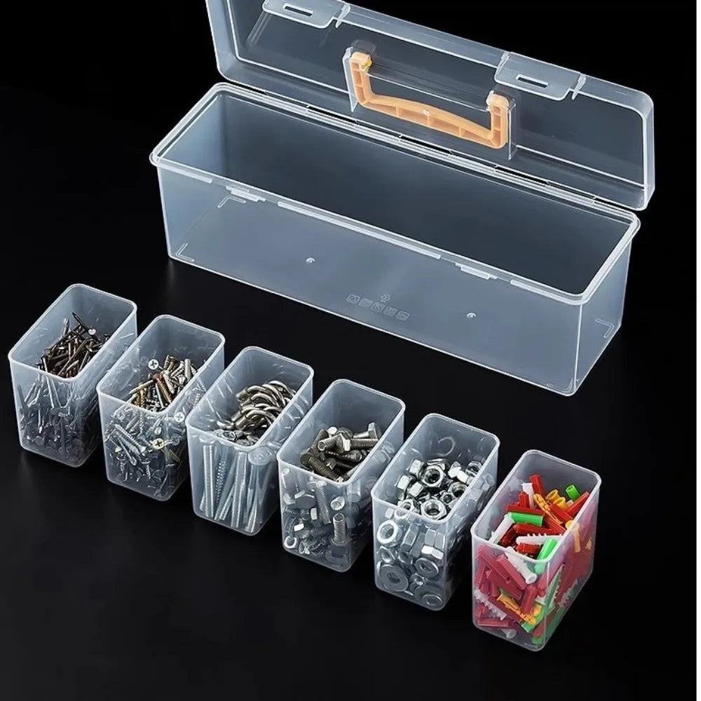 Transparent Multi-Compartment Plastic Tool Storage Box Tool Storage Box HIP