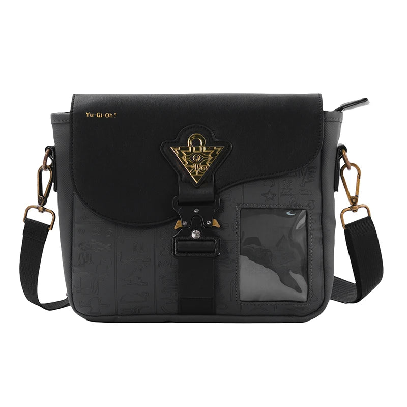 Yu-Gi-Oh! Pharaoh Vintage PU Leather Crossbody Bag | Moeyu Anime Crossbody Bag HIP black