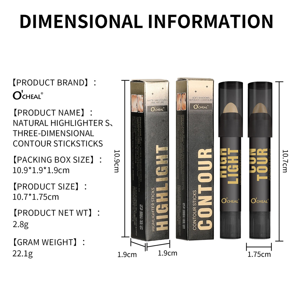 OCHEAL Contour Stick Highlighter & Concealer for Face Sculpting Contour Highlighter Stick HIP