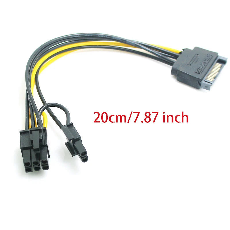 SATA 15-Pin to 8-Pin (6+2) GPU Power Cable Adapter – OULLX GPU Power Cable Adapter HIP