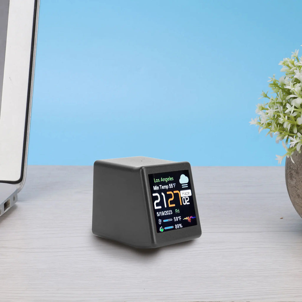 Multifunctional Clock Calendar Display Electronic Weather Clock WiFi Networking Type C Cable Powered for Office Bedroom HIP