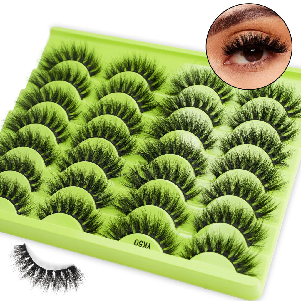 Faux Cils 3/11/14 Pairs Lashes Natural Long 3D Mink Fake Lashes Extension Make up Tool Wispy Fluffy Reusable False Eyelashes HIP