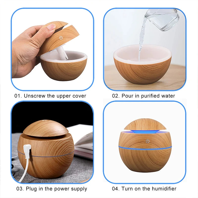 Wood Grain USB Ultrasonic Humidifier & Aroma Diffuser Ultrasonic Humidifier HIP