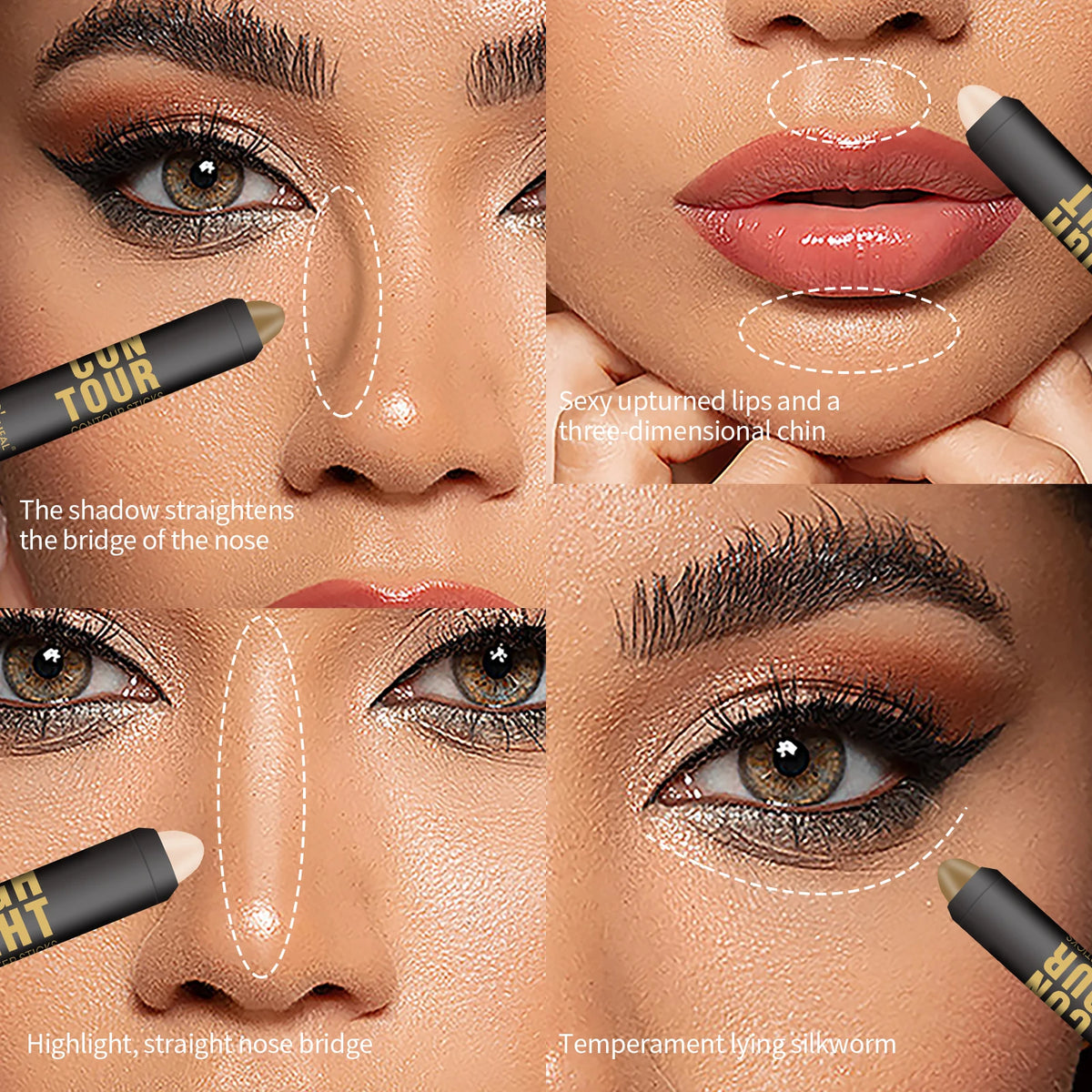 OCHEAL Contour Stick Highlighter & Concealer for Face Sculpting Contour Highlighter Stick HIP