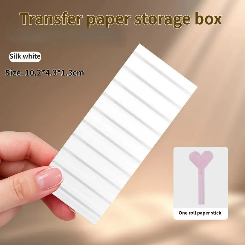 Nail Transfer Foil Storage Box With a Foil Roll Stick 10 Compartments Nail Art Organizer Case Sticker Paper Decoration Manicure HIP Silk White