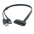 SATA 22Pin to eSATA Cable Adapter USB Power – 2.5" HDD Hard Drive Adapter Cable HIP black