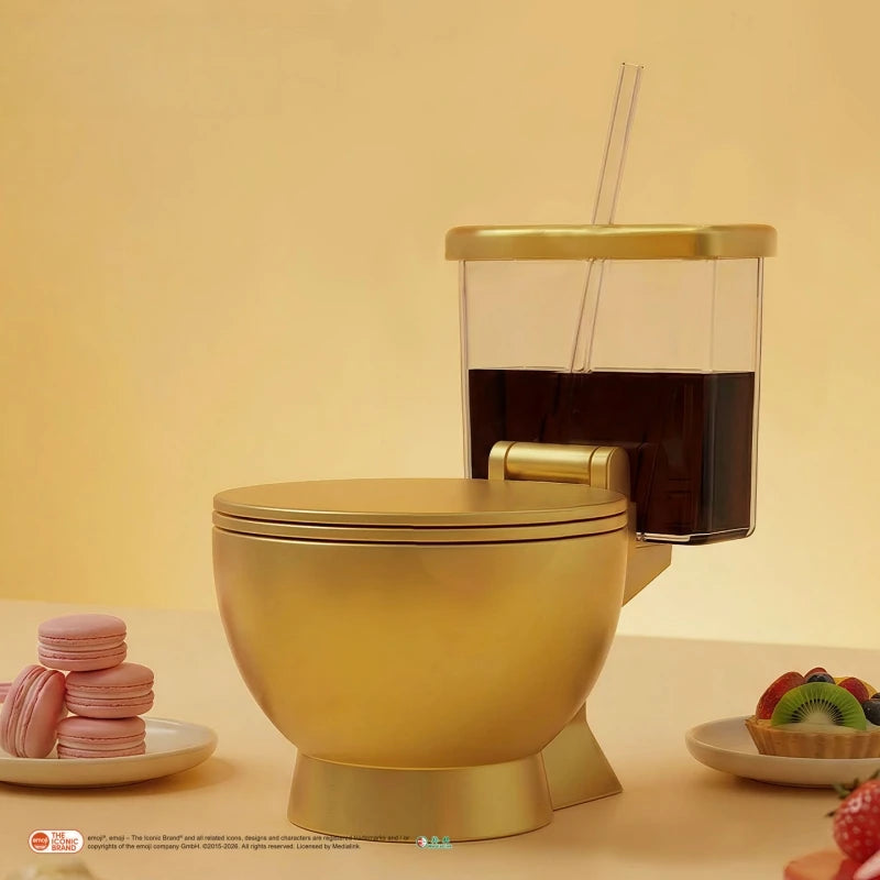 Golden Toilet Bowl Novelty Noodle & Popcorn Container Gift Novelty Snack Container HIP