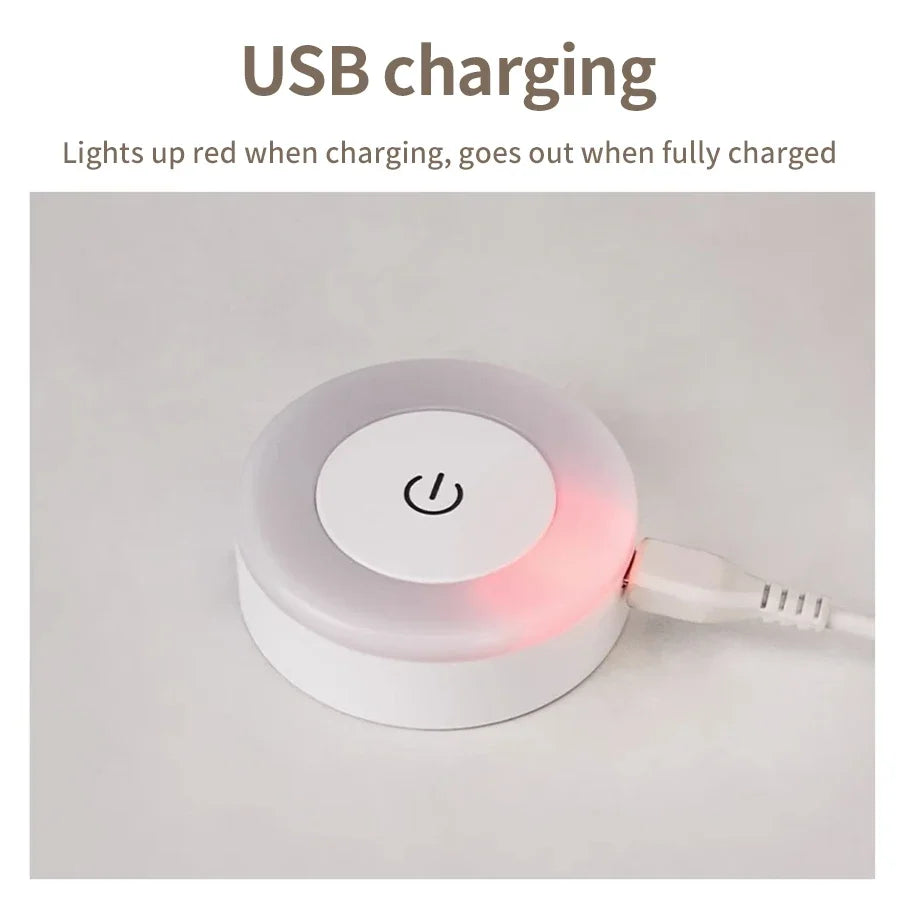 Wireless Wall Lamp Rechargeable LED Night Light With Touch Switch 3-Color Dimmable Reading Book Light For Bedroom Cabinet Closet HIP