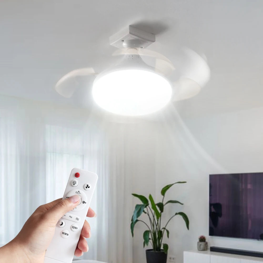 YNL 30W LED Ceiling Fan Light E27 Remote Control 3 Colors LED Ceiling Fan Light HIP