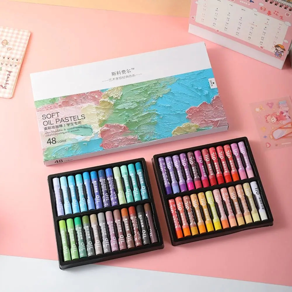 Morandi Oil Pastels Set 12/24/36/48 Colors – Kids & Adults Oil Pastel Set HIP 48 Colors