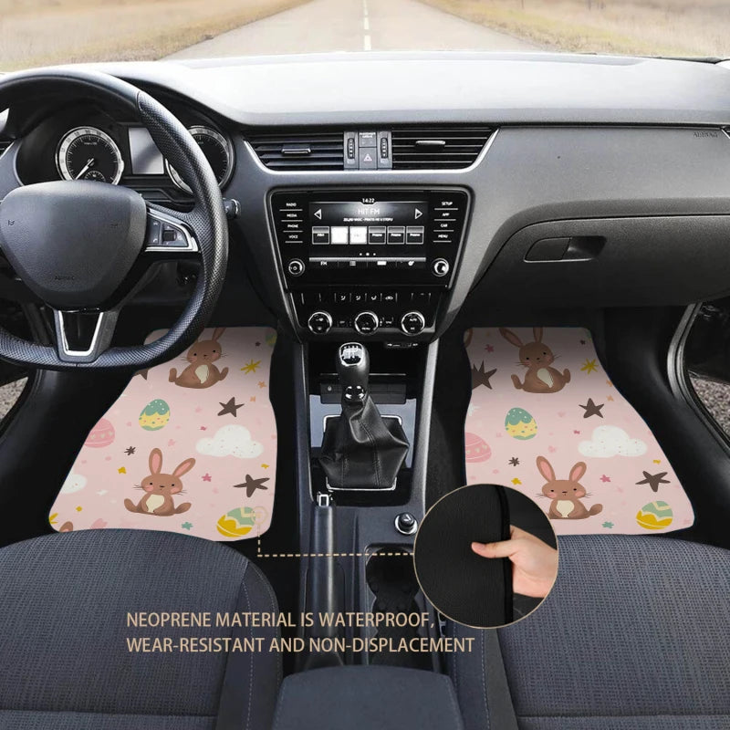 Easter Bunny Car Floor Mats Set of 4 – Non-Slip Universal Car Floor Mats HIP