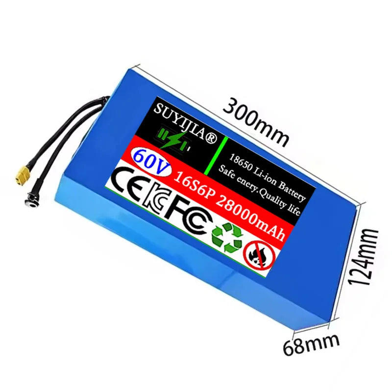 60V 28Ah 18650 Lithium Battery Pack 16S6P with BMS | SUYIJIA Lithium Battery Pack HIP