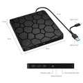 2 in 1 External DVD RW Drive USB 3.0 Type C Interface Slim DVD CD Writer Burner Reader Player Optical Drive For Laptop Notebook HIP Black
