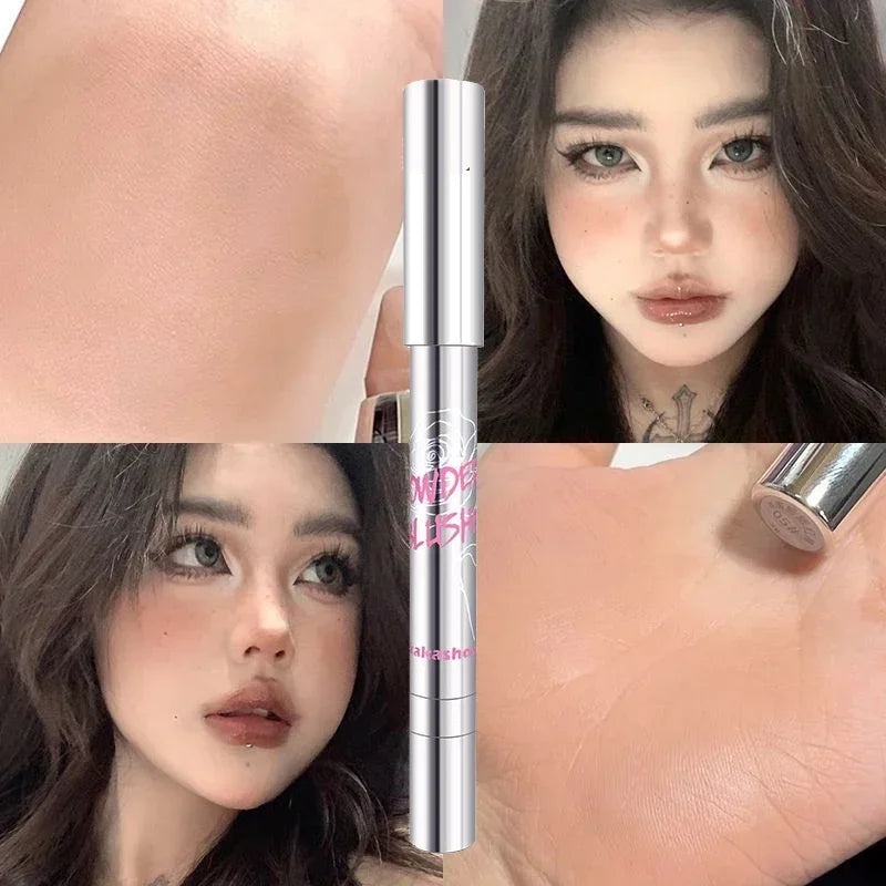 Pink Blush Pencil Facial Cheek Expanding & Shrinking Color Rouge Shadow Pen Cream Blush Sweet Cool Girl Style Korea Makeup Stick HIP 05
