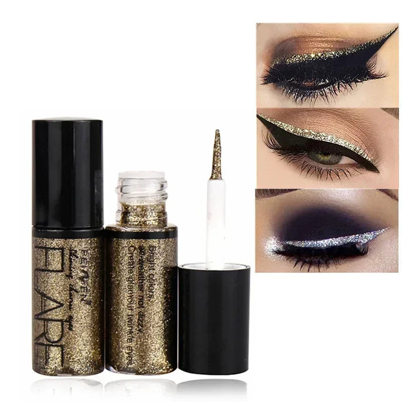 Professional Makeup Silver Rose Gold Color Liquid Glitter Eyeliner New Shiny Eye Liners for Women Eye Pigment Korean Cosmetics HIP