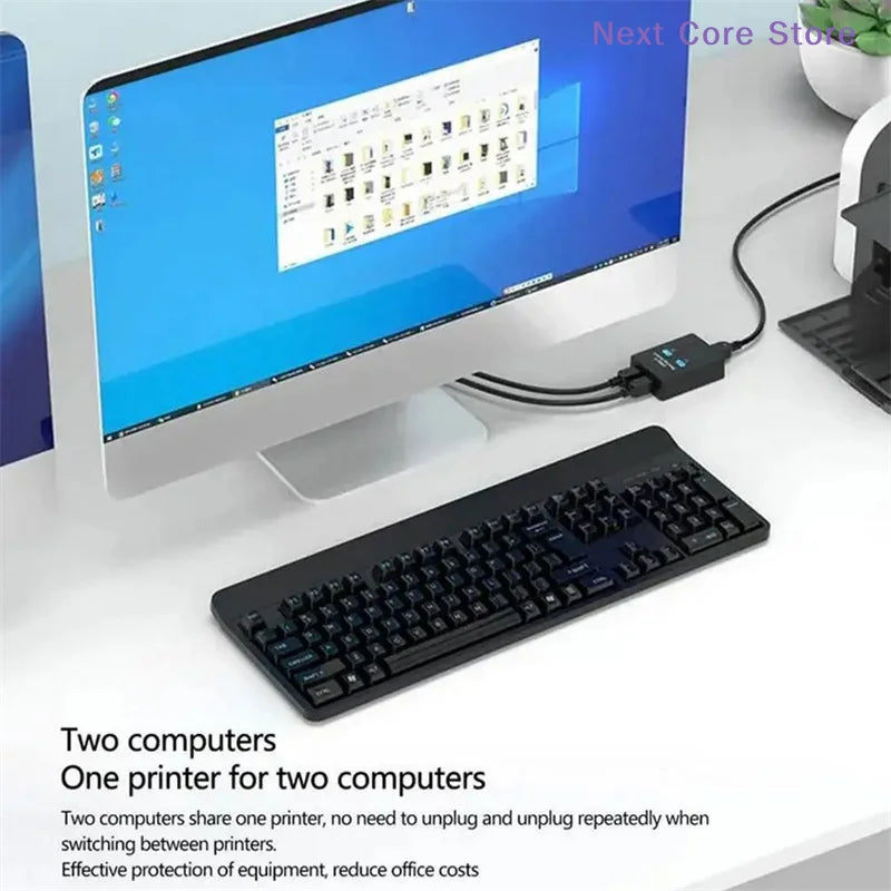 USB 2.0 2-Port Hub Switch – Share Printer Between 2 PCs USB Hub Switch HIP