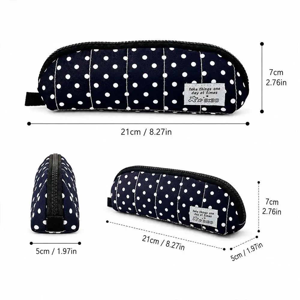 Polka Dot Pencil Case – Large Capacity Stationery Organizer Pencil Case HIP