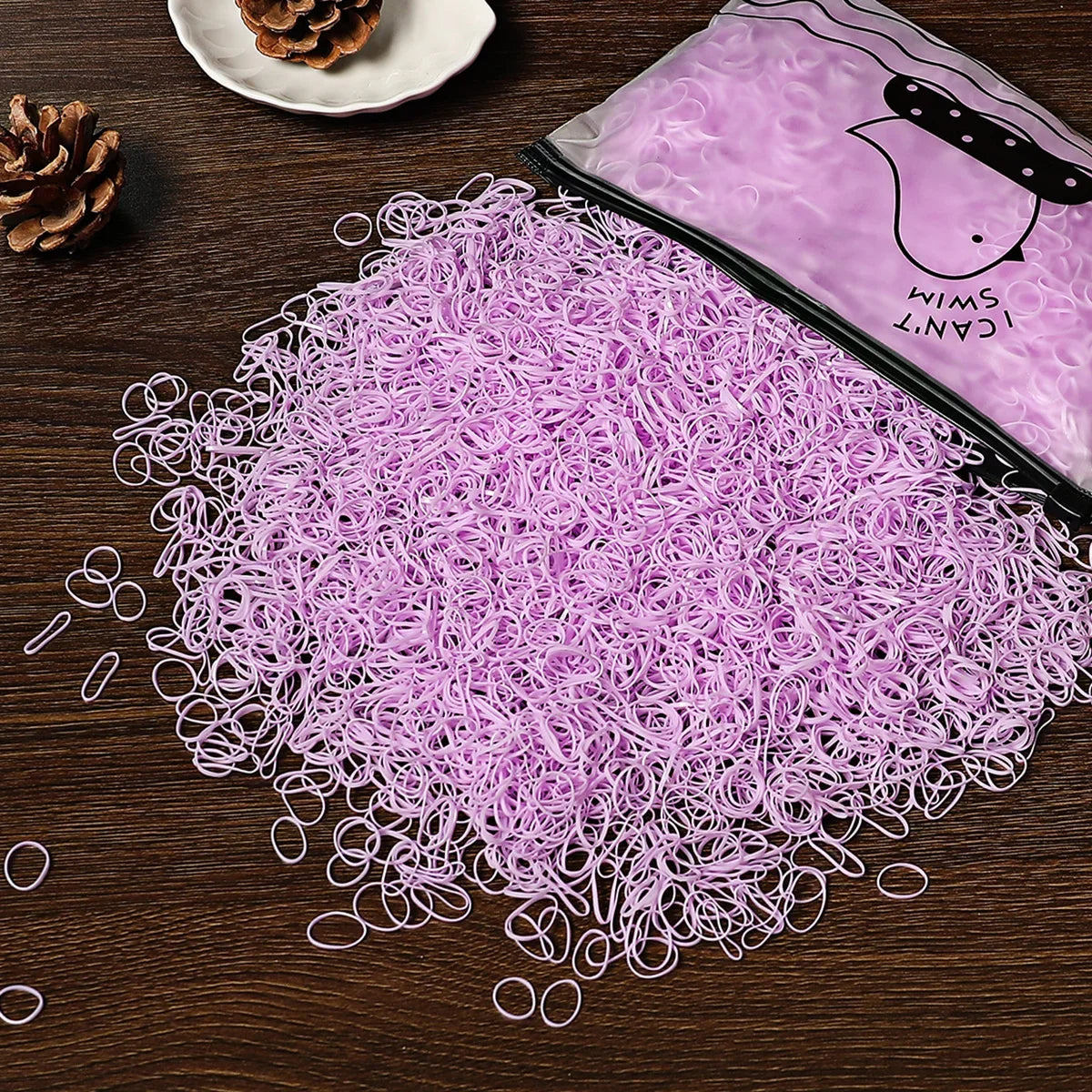 1000-Pc Colorful Mini Elastic Hair Ties for Girls & Kids Kids Hair Ties HIP C45-purple 1000pc