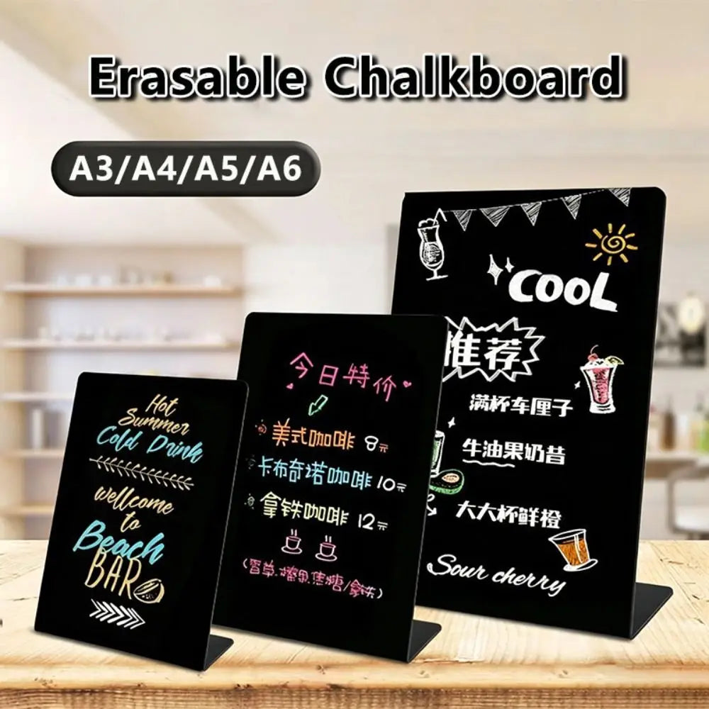 Freestanding Acrylic Chalkboard Sign – Erasable A3 A4 A5 A6 Tabletop Chalkboard Sign HIP