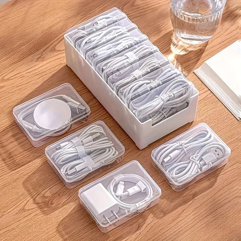 7-in-1 Clear Cable Storage Box – Transparent Organizer Cable Storage Organizer HIP