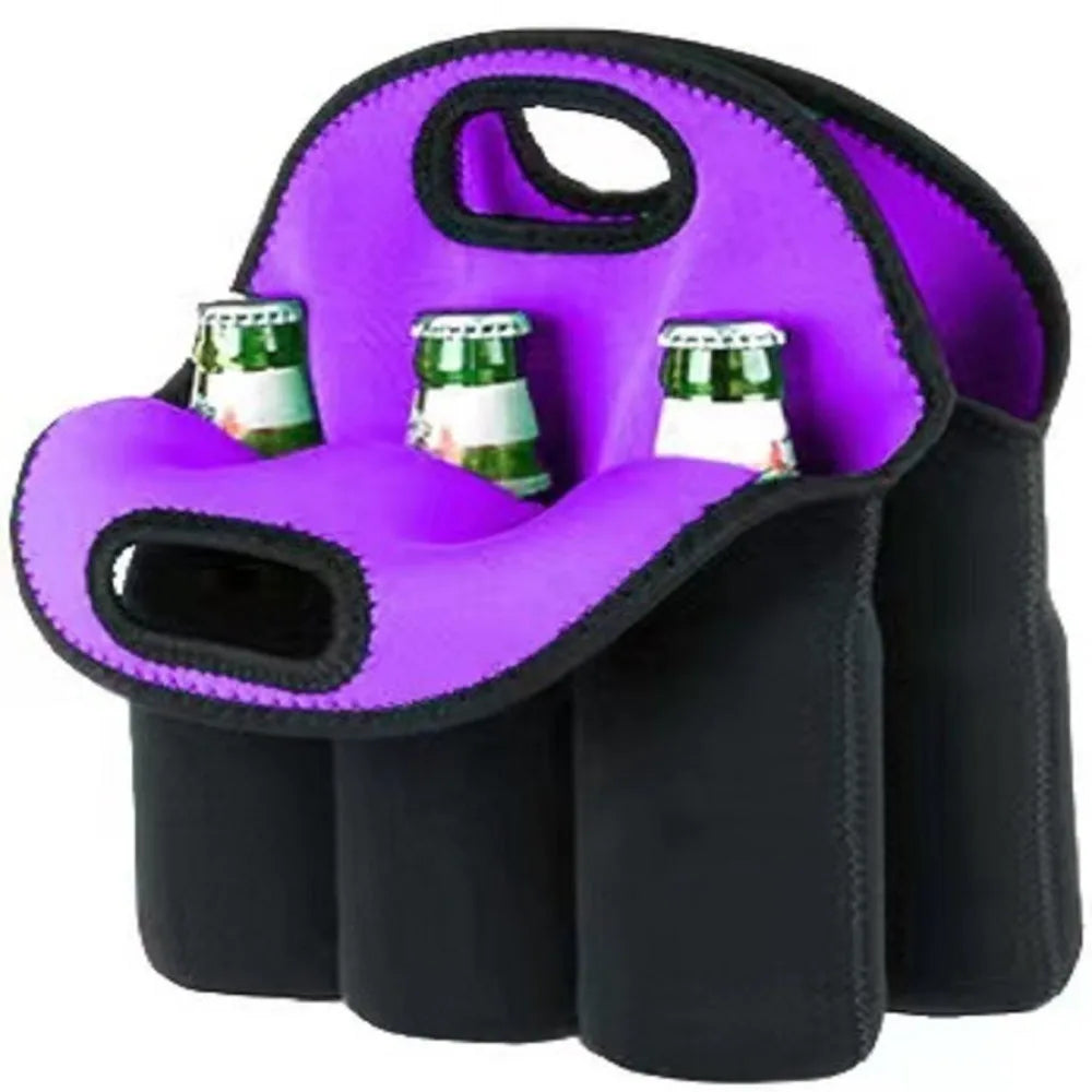 Insulated 6-Bottle Neoprene Carrier Tote Bag with Handle Insulated Bottle Carrier HIP