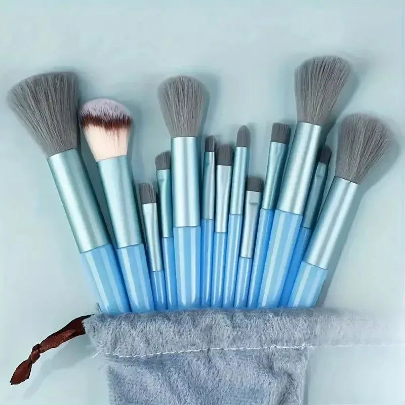 RUZOFO 13-Piece Makeup Brush Set – Blend, Contour & Glow Makeup Brush Set HIP C505-Blue with bag