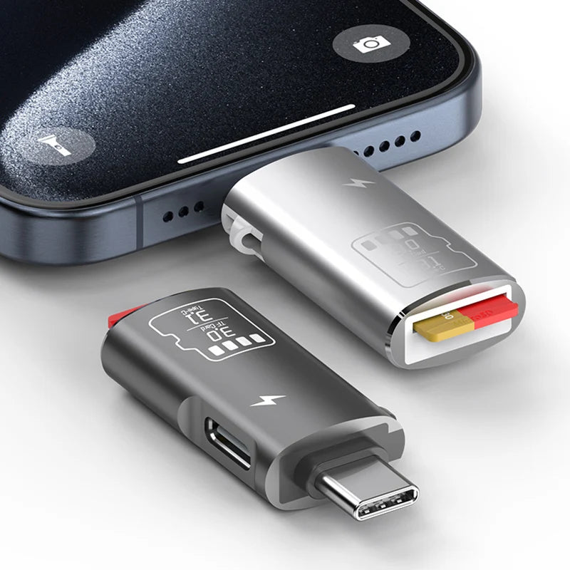 USB-C Micro SD Card Reader + PD Charging Adapter | OULLX USB-C Card Reader HIP