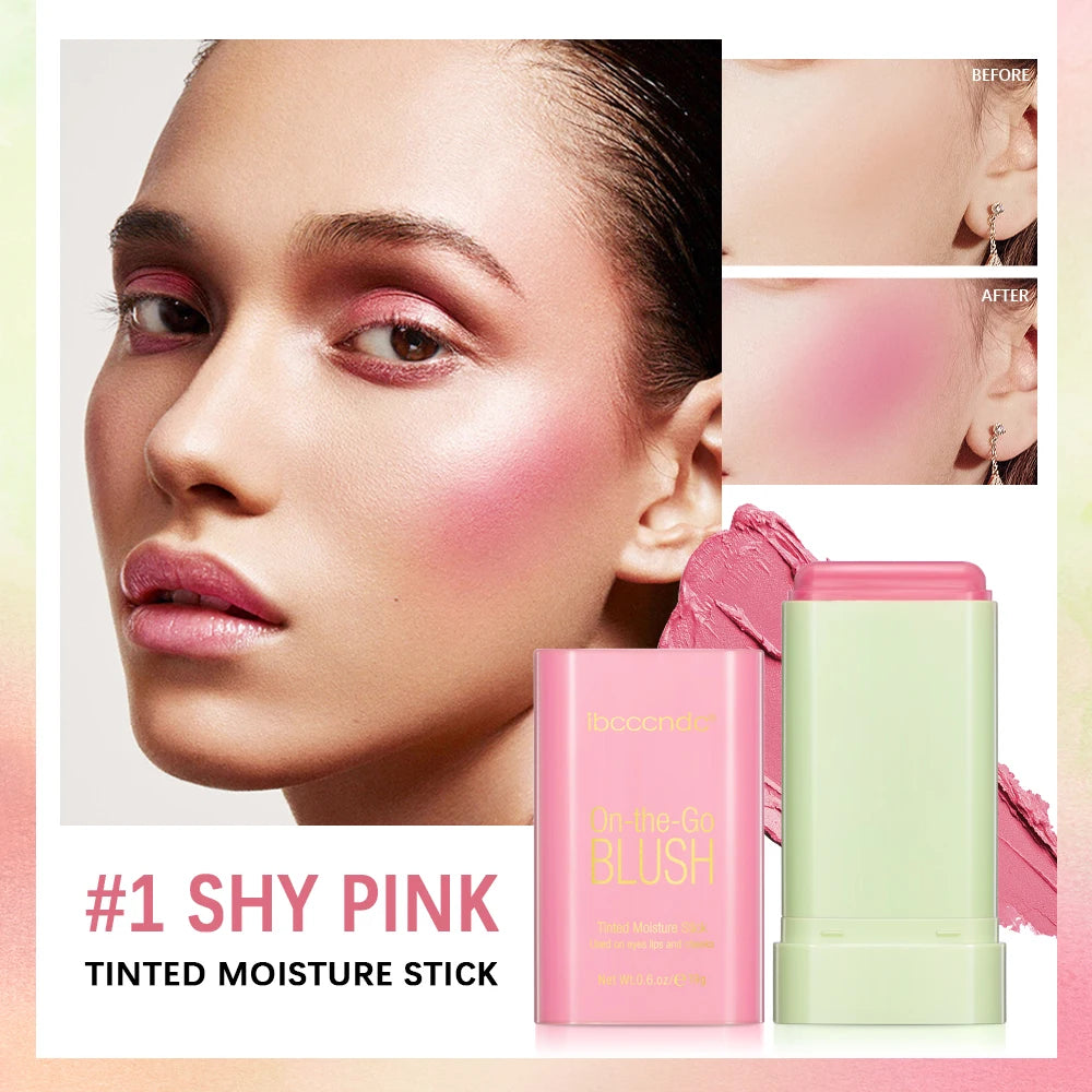 ibcccndc Rotating Blush Cream Tinted Moisture Stick Naturally Long-lasting Moisturizing Waterproof And Non-Removing Orange Blush HIP