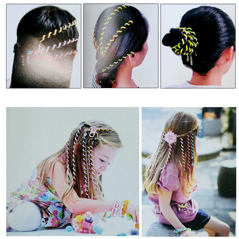 6pcs/lot Rainbow Color Cute Girl Curler Hair Braid hair styling tools hair roller Braid Maintenance The princess hair accessory HIP