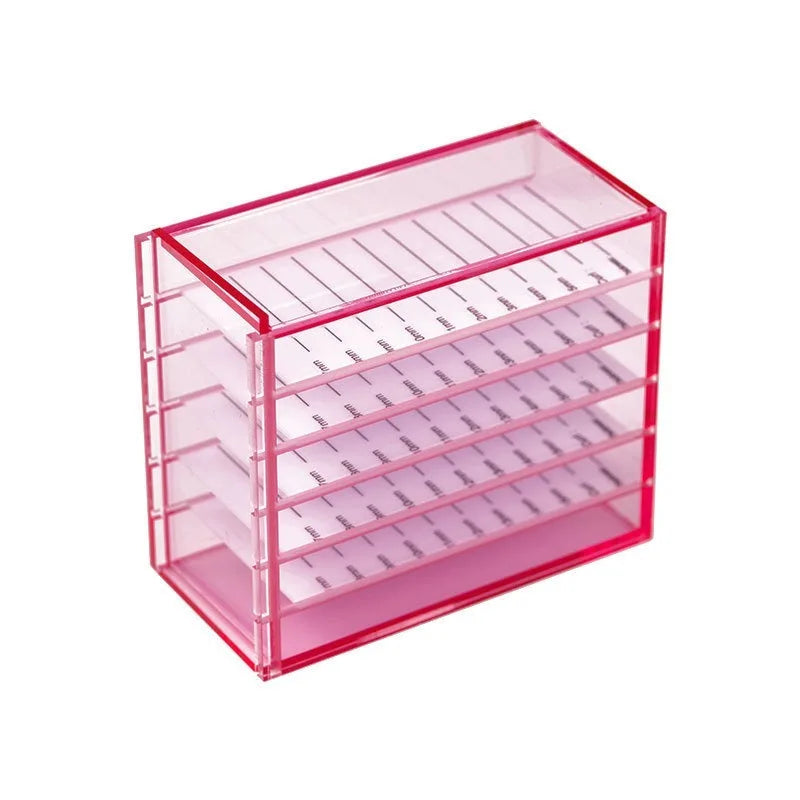 5 Layers Eyelash Extensions Storage Box Muti-color Grafting False Eyelash Organizer Display Stand for Lash Salon Makeup Supplies HIP Pink