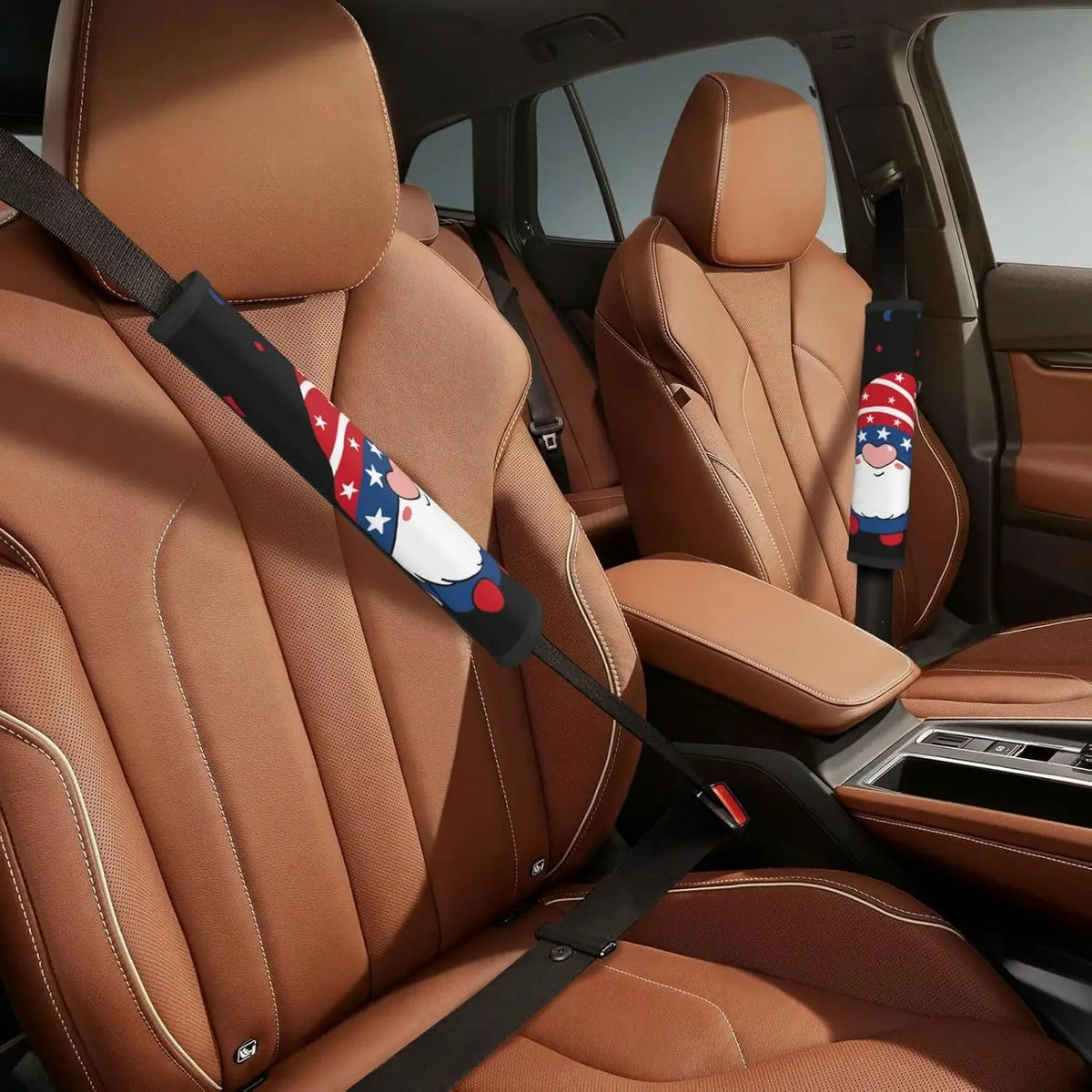Gnome Independence Day Neoprene Seat Belt Covers 2-Pack Seat Belt Cover HIP