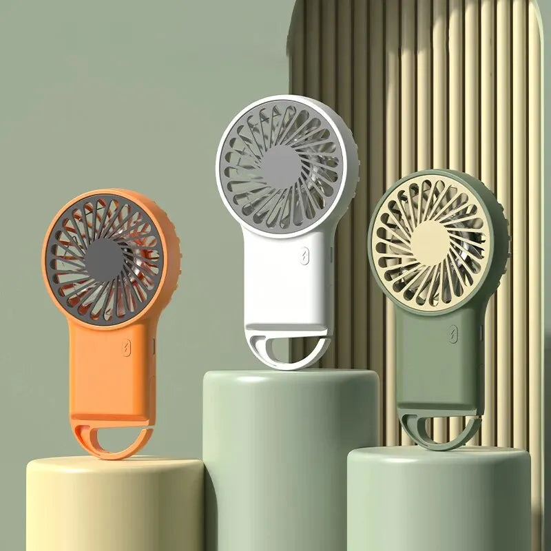 Handheld Small Fan Mini Portable Hook USB Charging Desktop Office Student Summer Heat Relief Silent Handheld Fan HIP