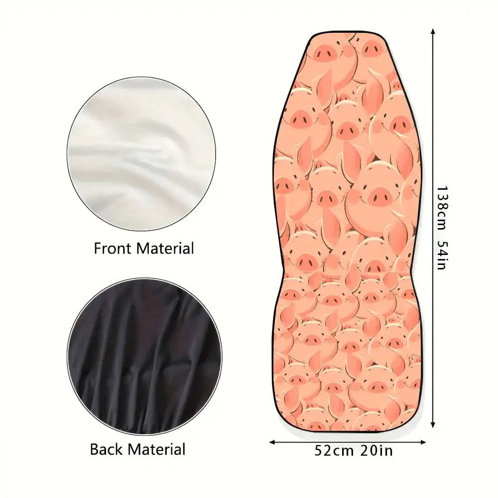 2-Pack Smiling Pig Car Seat Covers – High Back, All Seasons Car Seat Covers HIP