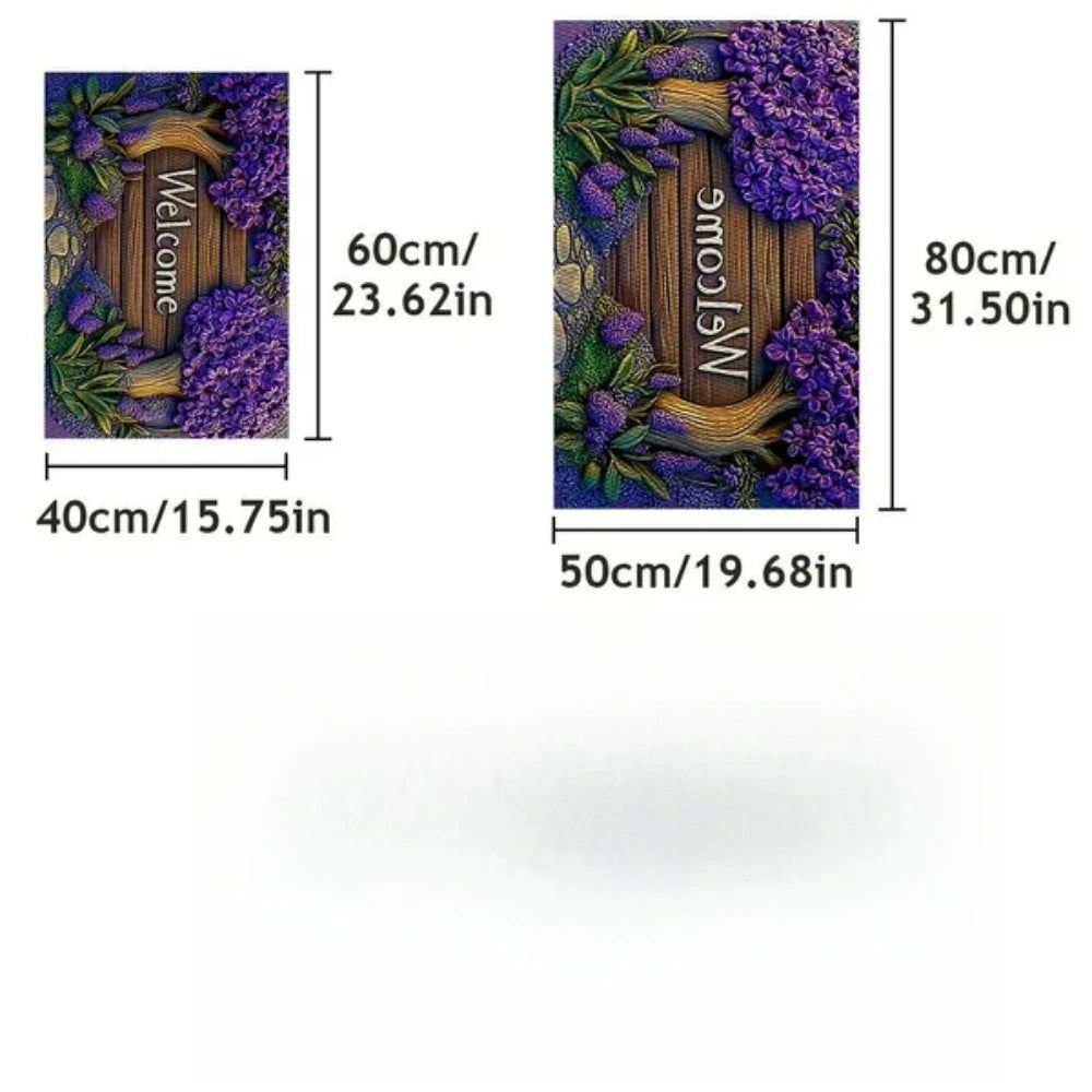 Fresh Lavender Anti-Slip Doormat – Washable Polyester Mat Decorative Floor Mat HIP