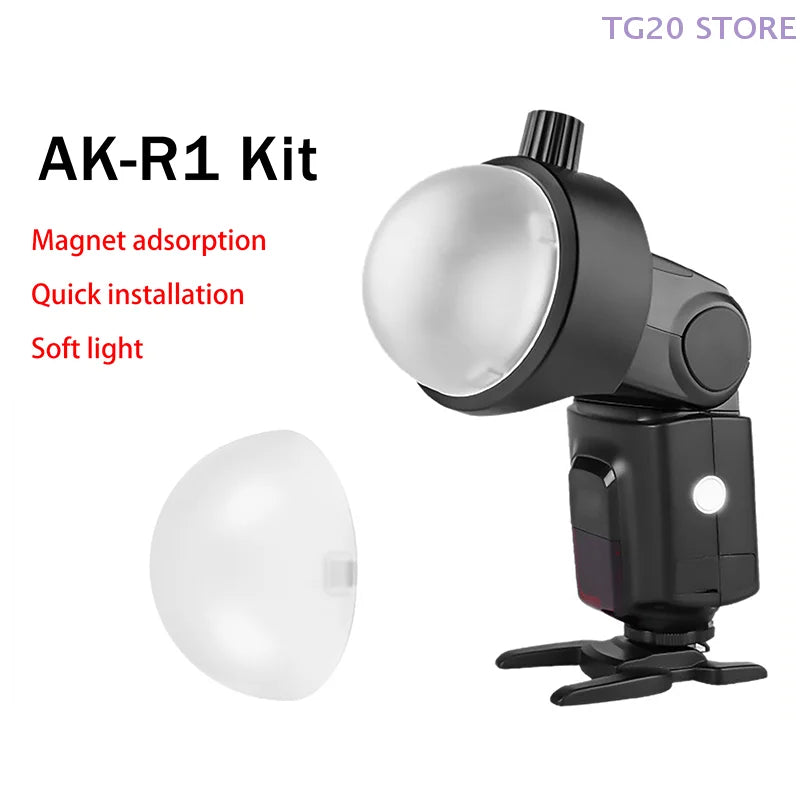 AK-R11 Magnetic Dome Diffuser for V1 AD200 AD200Pro Flash Flash Dome Diffuser HIP