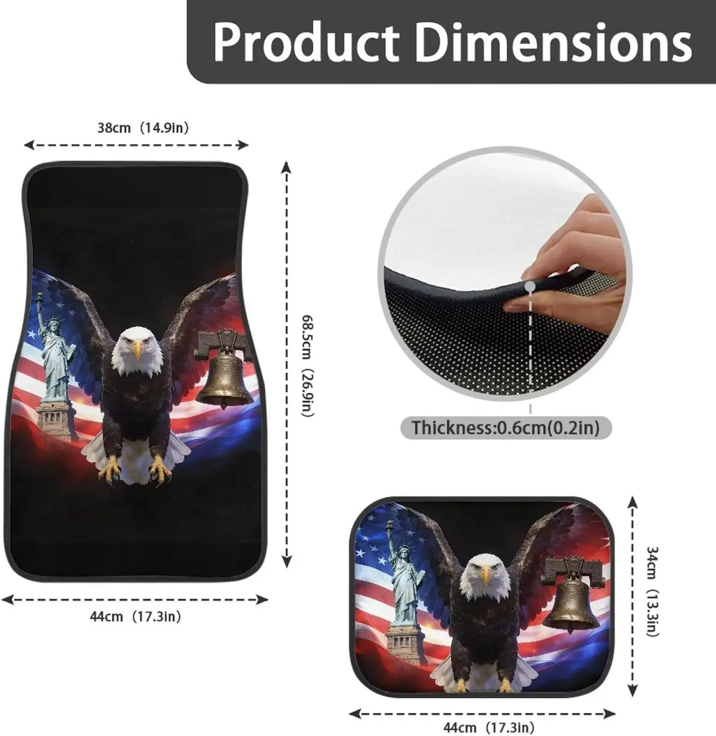 USA 250th Anniversary Patriotic Car Floor Mats – Set of 4 Car Floor Mats HIP