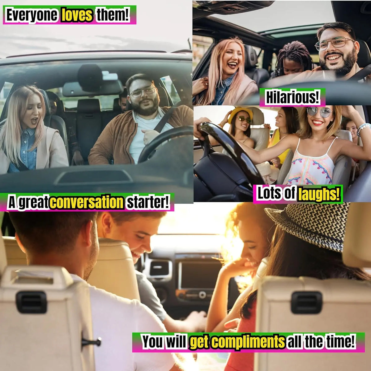 Flower Car Cup Holder Coasters 2-Pack | Non-Slip Ceramic Car Cup Coasters HIP