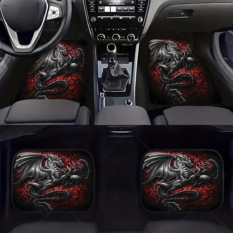 Dragon & Rose Car Floor Mats Set of 4 – Universal Non-Slip Car Floor Mats HIP